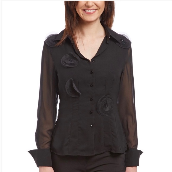 Black Appliqué Top - Picture 1 of 2